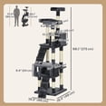 thumbnail image 3 of PawHut 68 inches Cat Tree, Multi-Level Large Cat Tower Condo, Charcoal Grey, 3 of 10