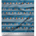 thumbnail image 1 of Soimoi Velvet Fabric Stripe & Shark Fish Kids Fabric Prints by Yard 58 Inch Wide, 1 of 3