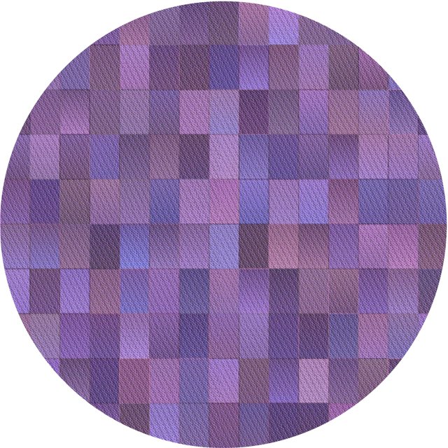 Ahgly Tapis Rond Lavable en Machine Intérieur Transitionnel Violet, 5 Pieds Rond