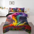 thumbnail image 1 of Erosebridal 3D Printed Tornado Bedding Full Comforter Set, Rainbow Down Comforter, Red Purple Flower Decor, Reversible, 1 of 7