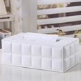 thumbnail image 1 of ORUYROP Leather Tissue Box Holder-Waterproof Rectangular Tissue Box Cover Vintage Napkin Paper Holder for Home,Office&Car Decor (White-1), 1 of 1