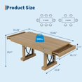 thumbnail image 3 of BeesClover Industrial Dining Table for 6-8 with 2 Drawers, 71-Inch Wood Kitchen Table with Large Tabletop & Sturdy Frame, Rectangular Dining Room Table for Dinner, Living Room, 3 of 9