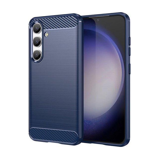 PANDACO Navy Brushed Metal Case for Samsung Galaxy S24