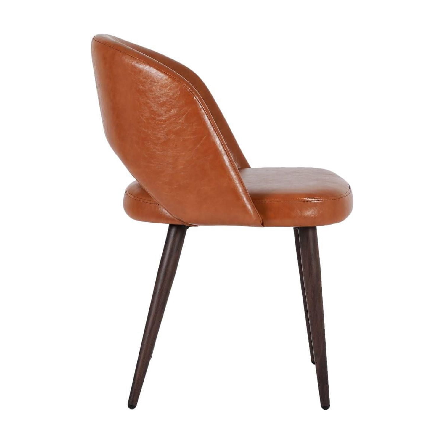Chaise de salle à manger sans accoudoirs Take Me Home Executive – Style milieu de siècle avec revêtement en cuir PU de qualité supérieure et pieds en noyer robustes, parfaite pour les salles à manger
