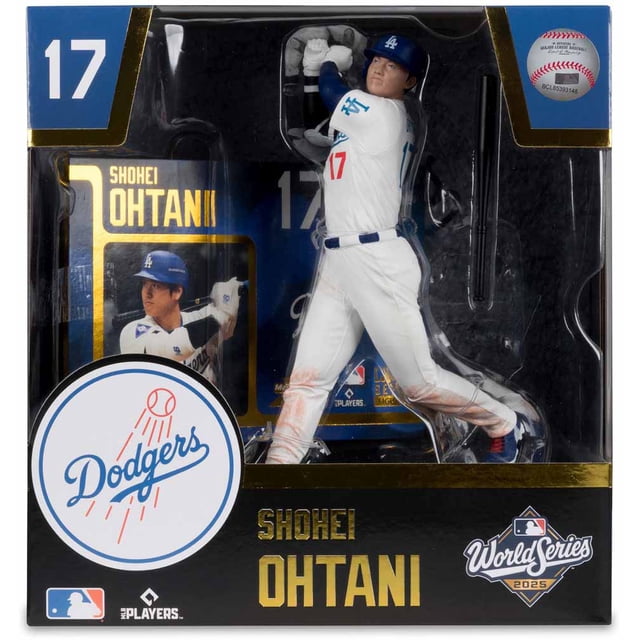 MLB Baseball SportsPicks 7 Inch Static Figure Posed - Shohei Ohtani White Jersey World Series Batting
