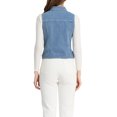 thumbnail image 3 of INSPIRE CHIC Women's Washed Denim Button Sleeveless Vest Jacket with Pockets S Light Blue-B, 3 of 6