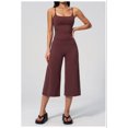thumbnail image 2 of PISONIC Womens Workout Sets Two Piece Spaghetti Straps Tank Top Matching Wide Leg Capri Pants Gym Work Pilates Outfits, 2 of 7