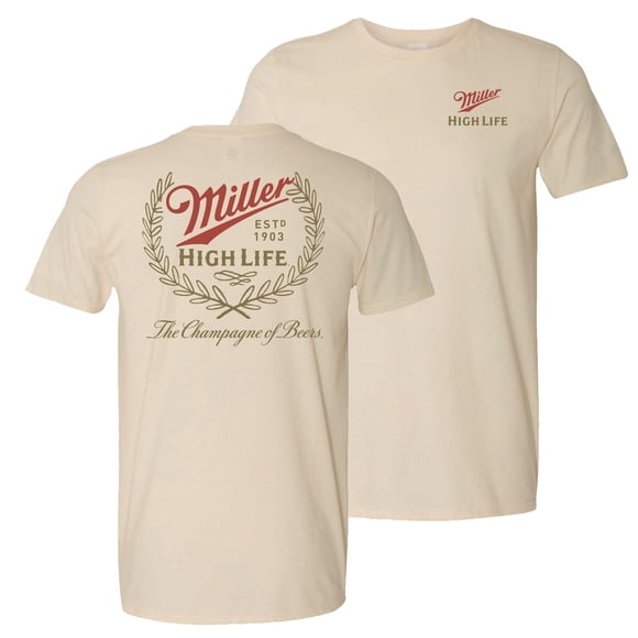 Miller High Life Miller High Life 819852-large Champagne of Beers T-Shirt à Imprimé devant et Dos, Grand