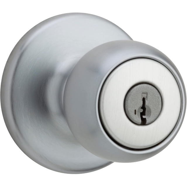 Fairfax Satin Nickel Front Door Knob with Deadbolt Reversible Exterior/Interior Entry Door Knob with Key and Deadbolt Lock Front Door Knobs with Lock/Front Door Lock Traditional Home D