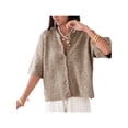 thumbnail image 1 of Gupgi Knitted Crop Cardigan for Women Short Sleeve Button Down Sweater Solid Color Ribbed Tops, 1 of 7
