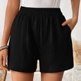 thumbnail image 2 of Timegard Womens Shorts Summer Casual Straight Leg Elastic Waist Solid Color Comfy Shorts with Pockets, 2 of 7