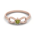 thumbnail image 1 of Infinity Noeud 3MM Péridot Rond 925 Argent Sterling Rose Vermeil Noeud Papillon Femmes Bague de Mariage, 1 of 3