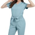 thumbnail image 4 of Vêtements de Travail d'Infirmière à Manches Courtes pour Femmes avec Poches, 4 of 5