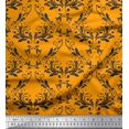 thumbnail image 1 of Soimoi Tissu Viscose Georgette Orange Tissu Imprimé Damas Filigrane 1 Yard 42 Pouces de Large, 1 of 3