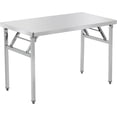 thumbnail image 1 of Commercial-Worktable Folding Workstation Stainless-Steel Heavy-Duty 48 x 24 Inch with 220 lbs Load, Silver Stainless Steel Kitchen Island,Kitchen Work Table, 1 of 7