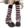 thumbnail image 1 of Boot Cuffs for Women - Striped Leg Warmers and Ribbed Knit Knee High Socks, 1 of 8