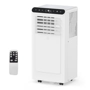 8000 BTU Portable Air Conditioner, 3-in-1 Cooling, Dehumidifier & Fan - Quiet AC for Rooms up to 350 Sq.Ft - Remote, 24H Timer, Easy Window Install - Black Control Panel