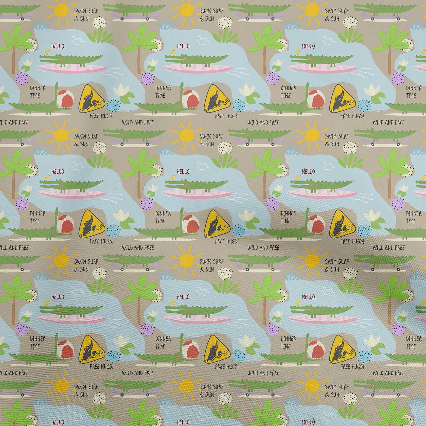oneOone Georgette Viscose Dusty Gray Fabric Kids Animal Sewing Craft Projects Fabric Prints by Yard 42 Inch Wide