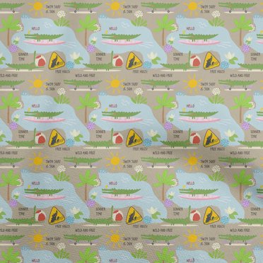 oneOone Cotton Poplin Dusty Gray Fabric Kids Animal DIY Clothing Quilting Fabric Print Fabric by Yard 42 Inch Wide