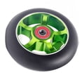 thumbnail image 3 of 2 Pcs Roues de Rechange pour Trottinette 100 mm avec Roulements, Aluminium, PU Résistant à l'Usure, Pièces de Trottinette, Accessoires pour Trottinette, Vert, 3 of 5