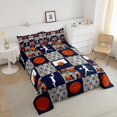 thumbnail image 4 of Erosebridal Ball Sports Bedding Full Comforter Set, Cartoon Basketball Down Comforter, Patchwork Decor, Reversible 3-Piece, 4 of 7