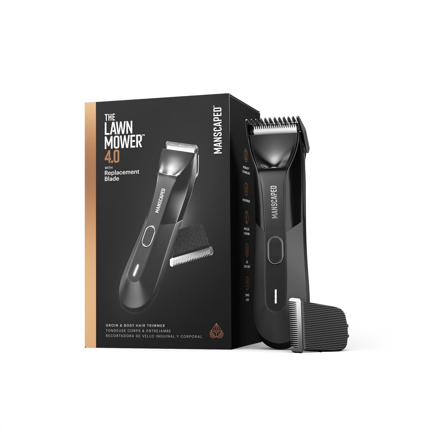 MANSCAPED® The Lawn Mower® 4.0 Men's Groin & Body Hair Trimmer with Additional SkinSafe™ Replacement Blade