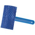 thumbnail image 2 of Blue Rubber Wood Grain Effect Paint Roller with Handle DIY Wall Decoration Tool, 2 of 9