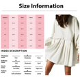 thumbnail image 2 of Womens Oversized Sweatshirt Dress Long Flowy Patchwork Pullover Tops Cute Drop Shoulder Sweatshirts Fall Long Sleeve Mini Dress Teen Girls Crewneck Solid Tunic Pleated Loose Clothing Beig, 2 of 5
