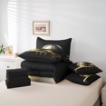 thumbnail image 4 of Ensemble de Lit Complet de Basketball avec Draps 7 Pcs Ensemble de Literie de Sport Doré pour Enfants Garçons Adultes Hommes Ensemble de Lit de Basketball Réversible, 4 of 5