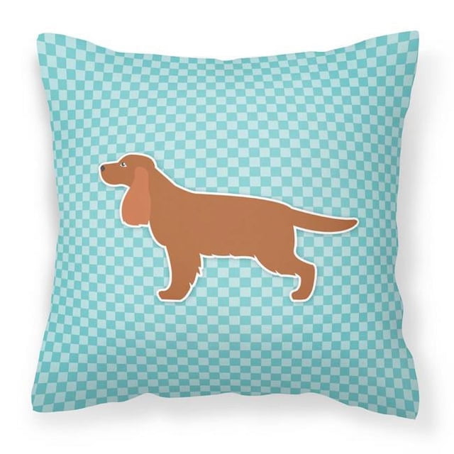 Carolines Treasures BB3712PW1818 English Cocker Spaniel Checkerboard Blue Fabric Decorative Pillow