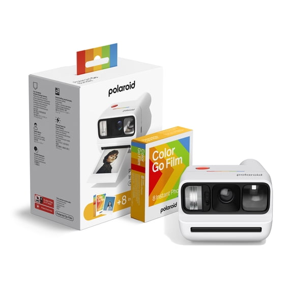 Polaroid Go Generation 3 White Instant Camera+ Color Film Bundle (8 Photos)