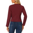 thumbnail image 3 of INSPIRE CHIC Women's Lightweight Jacket Button Vintage Fall Short Jacket with Pockets S Burgundy, 3 of 6