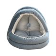 thumbnail image 4 of Lit pour Chat Intérieur, Nid de Chat, Confortable Semi-Fermé Lavable, Tente pour Animaux de Compagnie L Bleu Foncé, 4 of 9