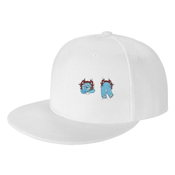 ZICANCN Funny Monster Cute Shush Baseball Caps, Trucker Hats for Men And Women, Adjustable Breathable Flat Caps, White