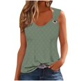 thumbnail image 2 of IROINID Débardeurs de Course pour Femmes, Blouse Décontractée Sans Manches à la Mode pour Femmes, Hauts à Col en V Vert Armée TTG, 2 of 6