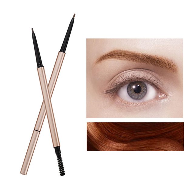 Crayon à Sourcils de Qualité Imperméable Longue Tenue Crayon à Sourcils Crayon à Sourcils Double Face avec Brosse, Crayon à Sourcils pour Femmes