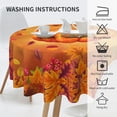thumbnail image 3 of Fall Round Tablecloth Thanksgiving Table Cloths 60 Inch Washable Reusable Decoration Table Cover for Kitchen Party, 3 of 5