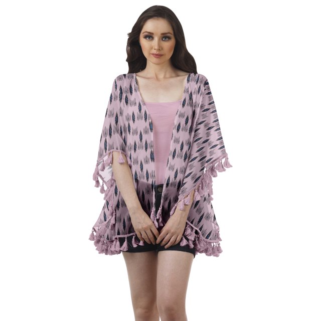 Moomaya Boléro Ouvert Imprimé Vêtements de Plage pour Kimonos Cardigans pour Femmes