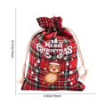 thumbnail image 3 of Red Plaid Cotton Drawstring Gift Bag - Reusable Treat Pouch for Cookies, Candy, and Holiday Party Favors, 3 of 8