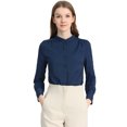 thumbnail image 1 of INSPIRE CHIC Chemises à Manches Longues pour Femmes avec Col Montant et Boutons, 1 of 5
