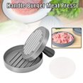 thumbnail image 1 of Hamburger Press Patty Maker with Removable Handle Manual Aluminum Burger Press Non Stick Easy to Clean Kitchen Supply, 1 of 7