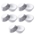 thumbnail image 1 of 100 Pieces Cupcake Paper Liners Mini Non-Stick Muffin Baking Molds DIY Pastry Chocolate Home Kitchen Bakeware, Silver, 1 of 9