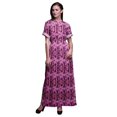 thumbnail image 1 of Bimba Rayon Abstract Tie-Dye Printed Womens Long MaxiDressGown With Side Slit-XSmall, 1 of 6