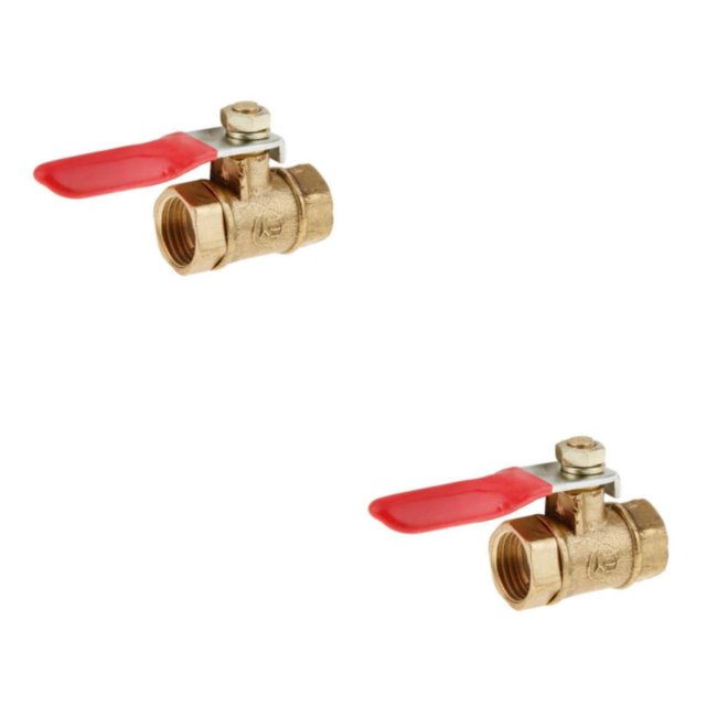 mmirethe Various Type Ball Valve Threaded Brass Ball Valve FF 12mm Red 2Set