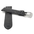 thumbnail image 2 of 26mm Mens' Alligator Style Leather Watch Strap Band, Stainless Steel Buckle, 2 of 7