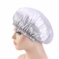thumbnail image 2 of Imitation Silk Lace Round Cap Sleeping Cap Chemotherapy Cap Beauty And Hairdressing Cap Extra Large Reversible Adjustable Satin Cap Sleeping Curly Natural Hair, 2 of 6