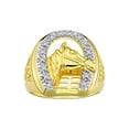 thumbnail image 1 of RYLOS Sterling Silver Designer Men's Lucky Horseshoe Ring with Diamonds Size 13, 1 of 7