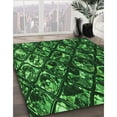 thumbnail image 3 of Ahgly Company Tapis Rond Lavable en Machine Intérieur Transitionnel Vert Forêt Foncé, 3 Pieds Rond, 3 of 7