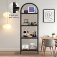 thumbnail image 3 of 4-Tier Arched Bookshelf, Industrial Style Open Bookcase with Metal Frame, Freestanding Display Shelving Unit for Living Room, Bedroom, Office Storage, 3 of 9