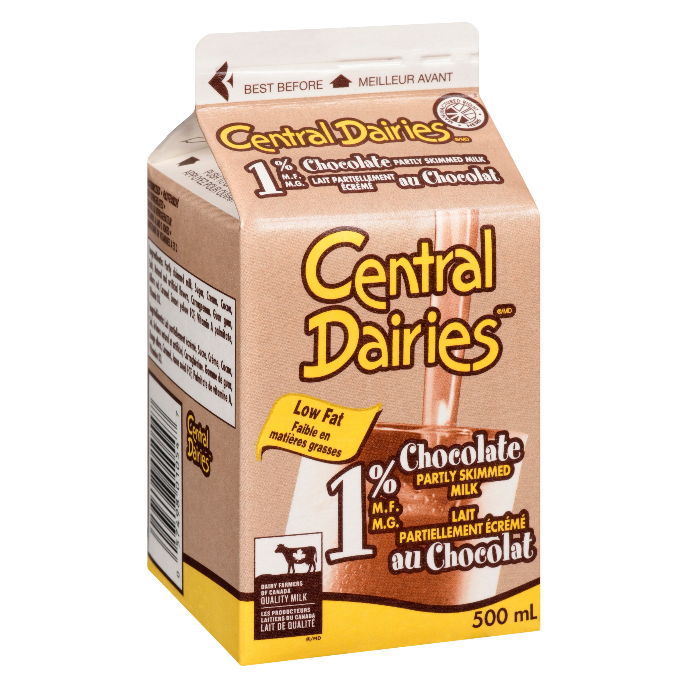 Central Dairies Lait au Chocolat Partiellement Écrémé 1 %